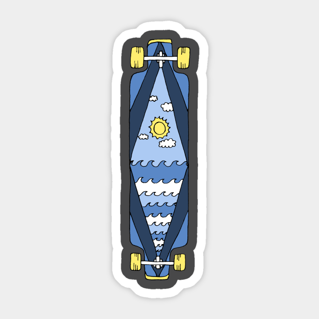 Longboard Longboard Sticker TeePublic
